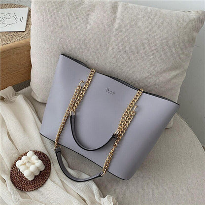 Pu Leather Shoulder Bags Women Handbag Chain Tote Bag Shopper Hand Bag Totes