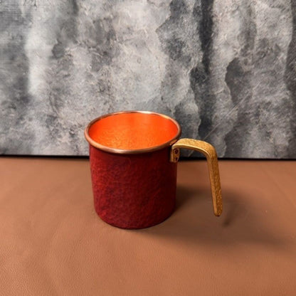 150ml Retro Red Copper Mug Handmade Hammered Fire Oxidation Coffee Tea Cup