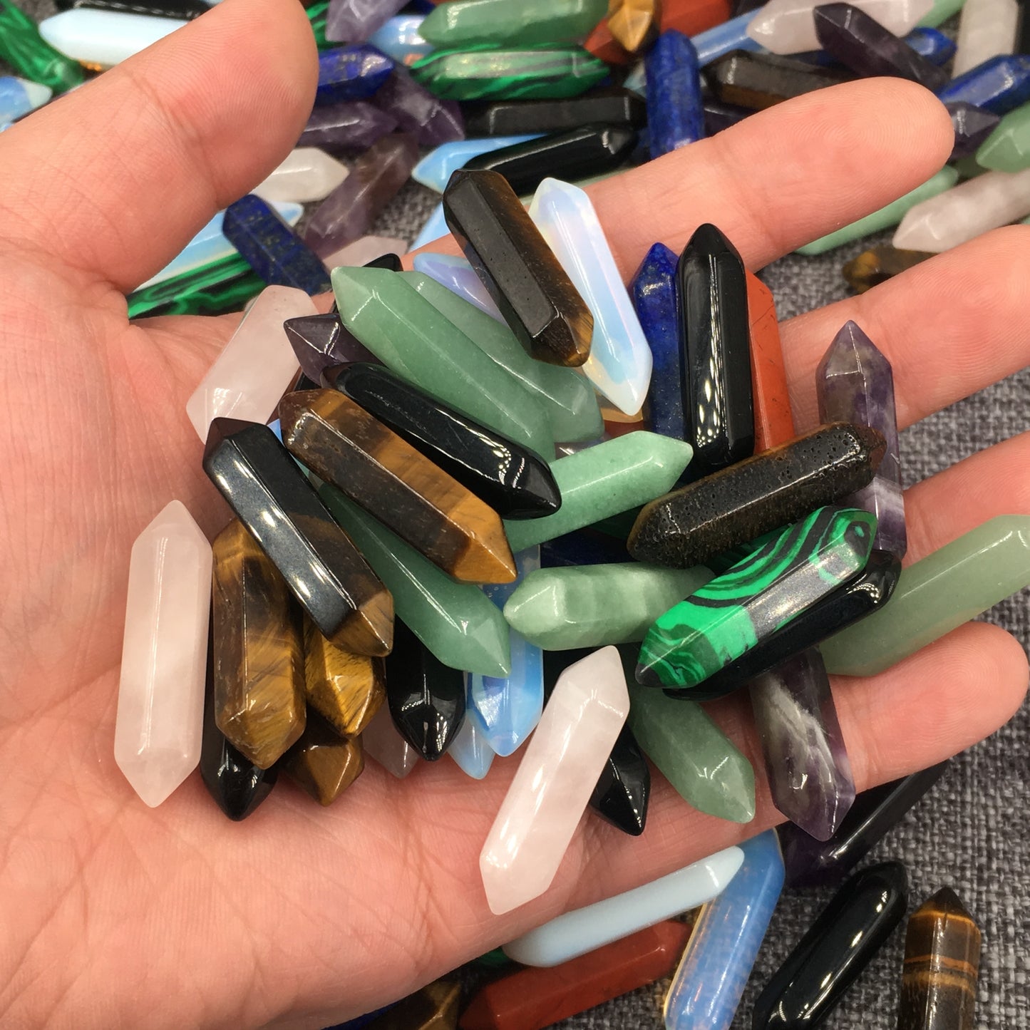 A Lot Natural Obelisk Quartz Crystal Wand Double Point Wholesale Reiki Healing