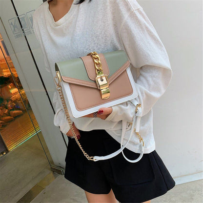 Mini Fashion Lock Flap Bag Synthetic Leather Shoulder Purse Handbag 20*15*7 CM