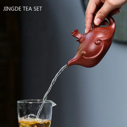 Yixing Handmade Tea Pot Sailboat Shape Purple Clay Teapot Beauty Kettle Chinese