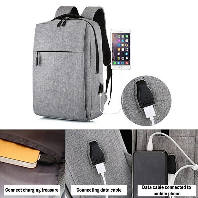 Laptop Backpack USB Book School Bag Rucksack Anti Theft Men Travel Backpack Gift