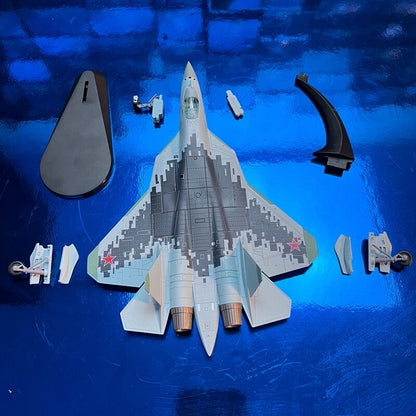 1: 100 Su-57 Fighter Jet Model Digital Camouflage Coating Alloy