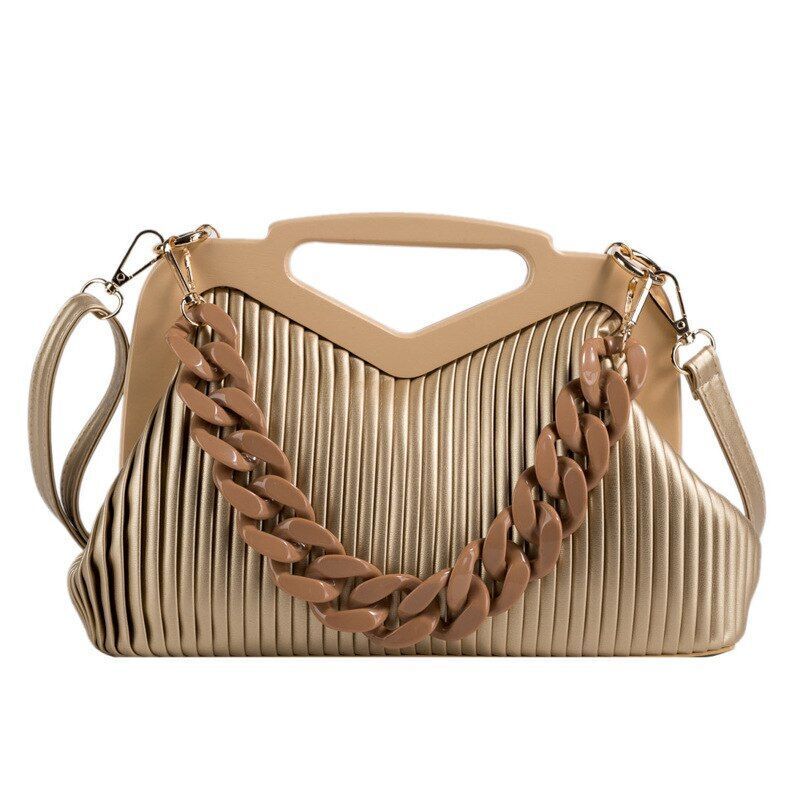 Acrylic Handbag Chain Shoulder Bag Synthetic Leather Crossbody Clutch 30*19*11CM