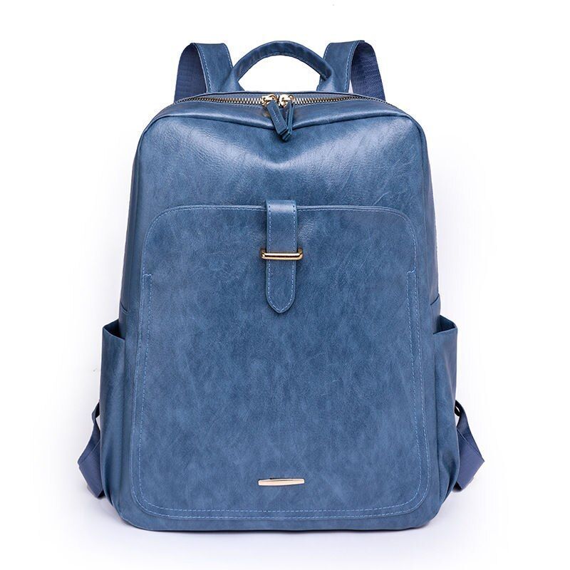 Leather Backpack Stylish Laptop Bag Women Luxury Polyester Traveling Blue Yellow