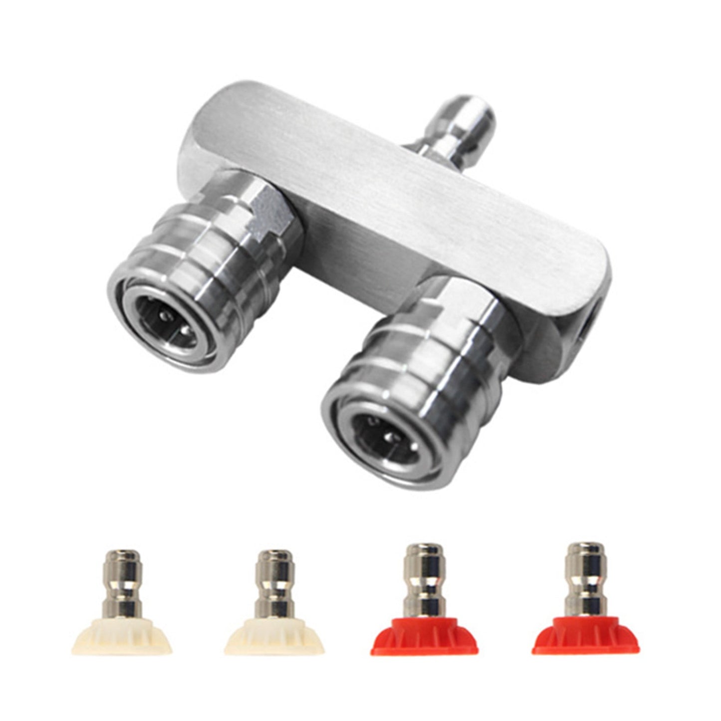 5000PSI Dual Pressure Washer Nozzle 1/4" Quick Connect With 4* Spray Tips Parts