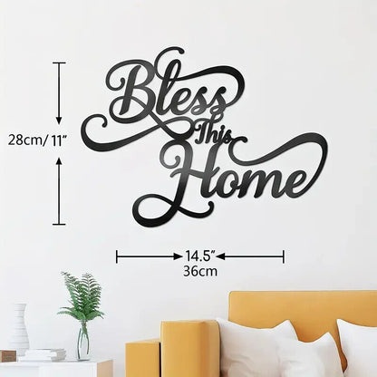 1pc, Metal Art Decoration Indoor Letter Patterned Wall Hanging Wall Decorations