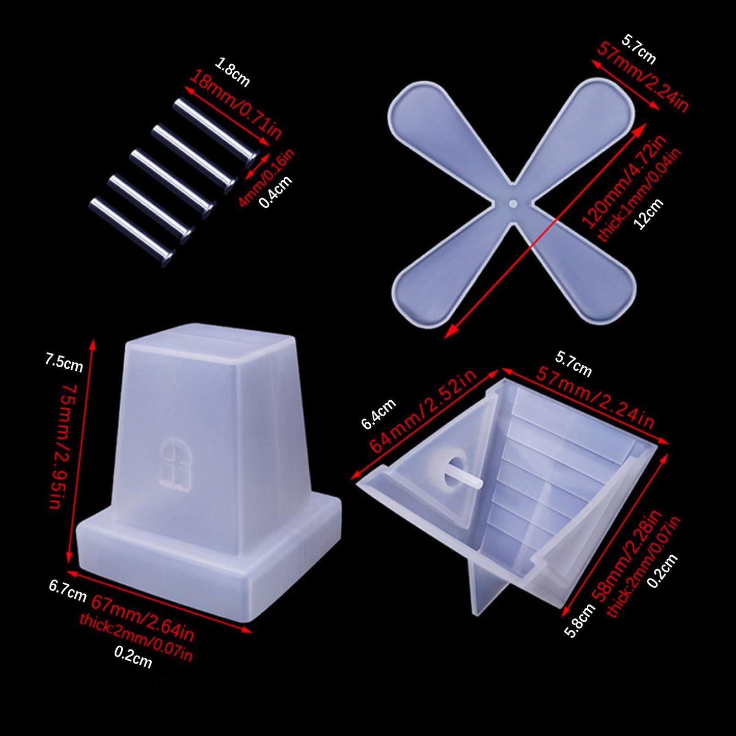 Soft Silicone Mould Resin Epoxy Casting Ornament Home DIY Candle Soap Mold