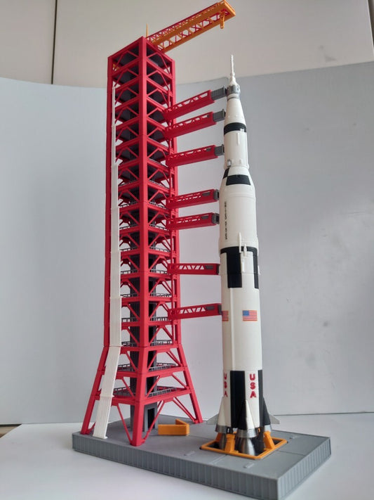 1/400 Saturn-5 Launching Tower Frame Model Rocket Painted Model Set Toy Gifts