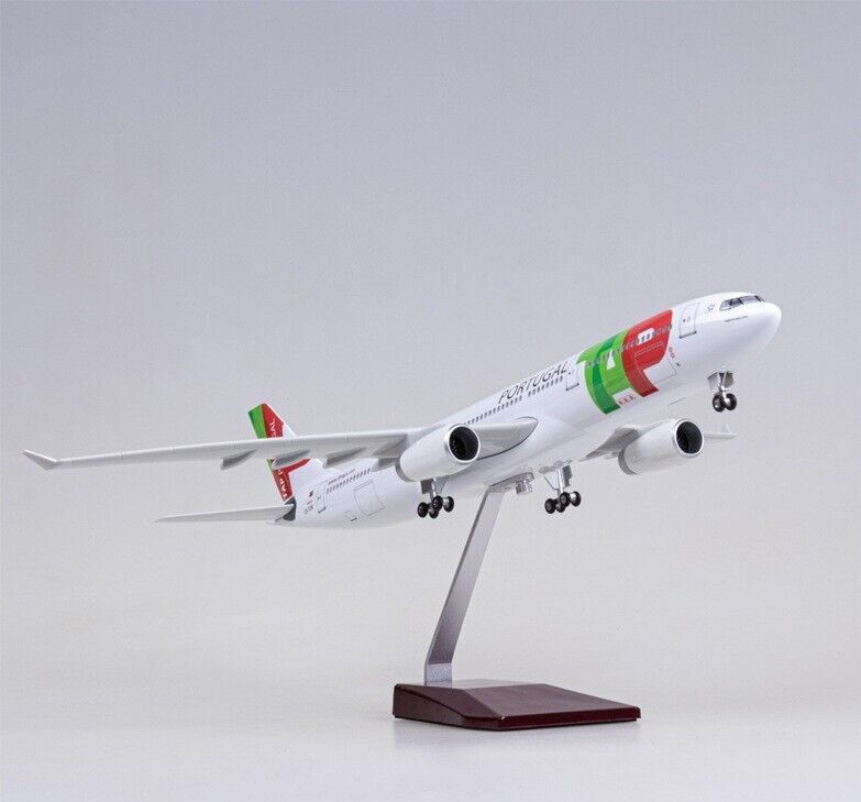 47CM TAP PORTUGAL AIRBUS A330 Airplane Led Sound-controlled Light Resin Model