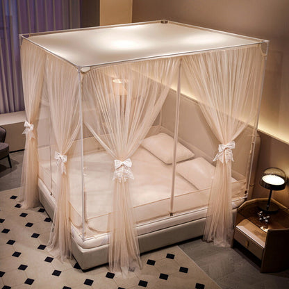 Mosquito Net Double Layers Bed Netting With Zipper Tubes Summer Curtain For Bed