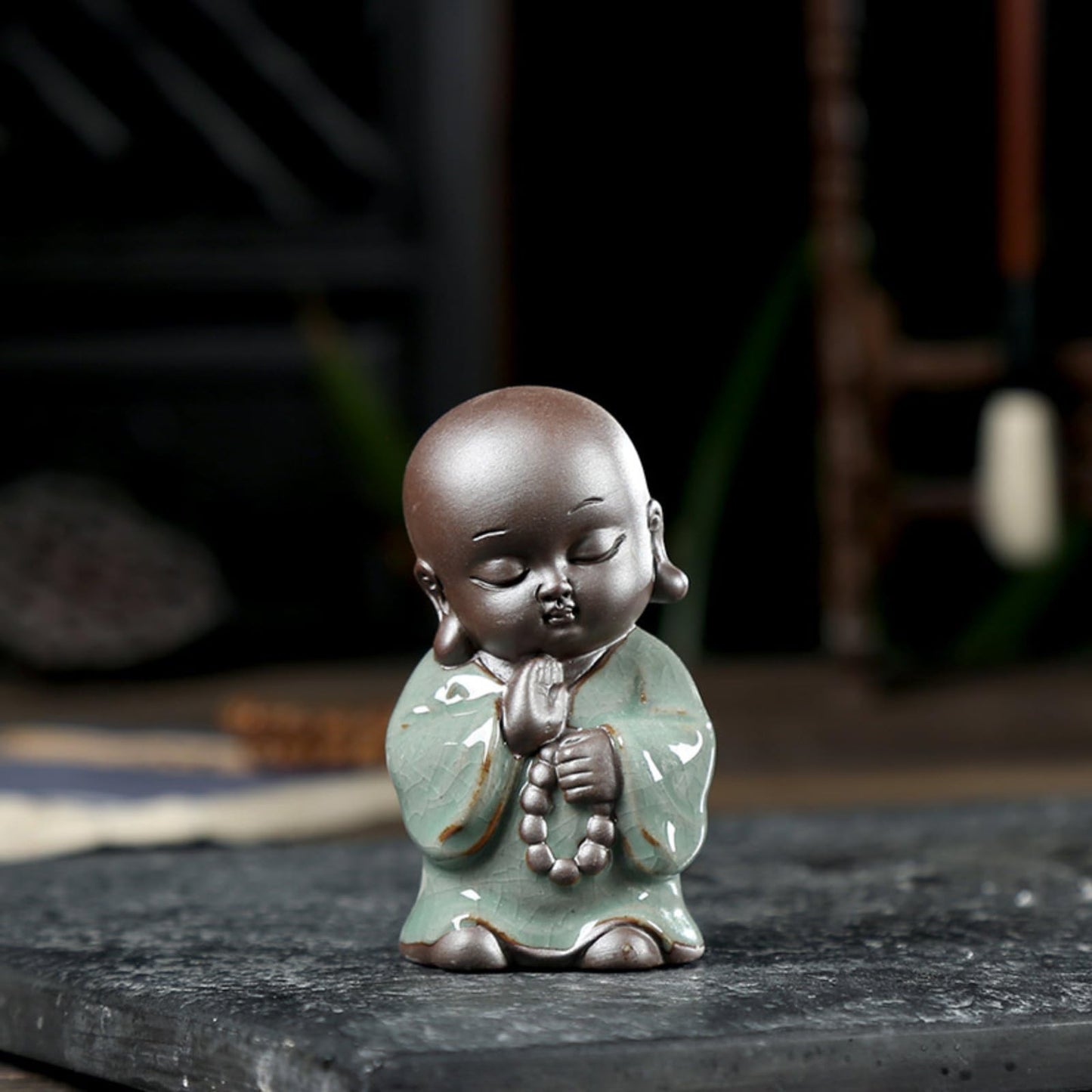 Chinese Little Monk Purple Sands Tea Pet 8cm Tea Play Decoration Tea Ceremony