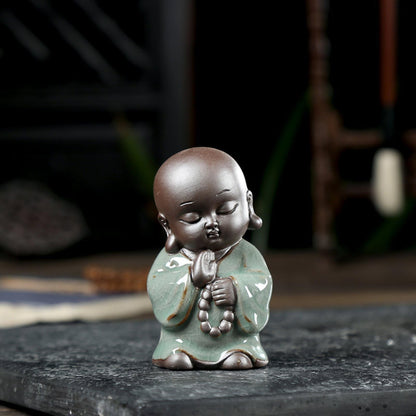 Chinese Little Monk Purple Sands Tea Pet 8cm Tea Play Decoration Tea Ceremony
