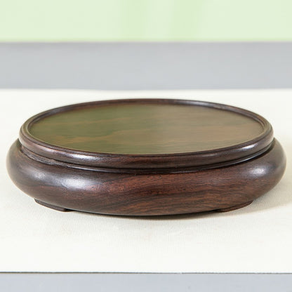 16cm Solid Wood Teapot Figure Buddha Vase Base Ebony Wood Carving Bracket