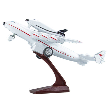 1/400 Soviet An-225 Plane w/Buran Orbiter Model Sound Light Pull Back Toy Decor