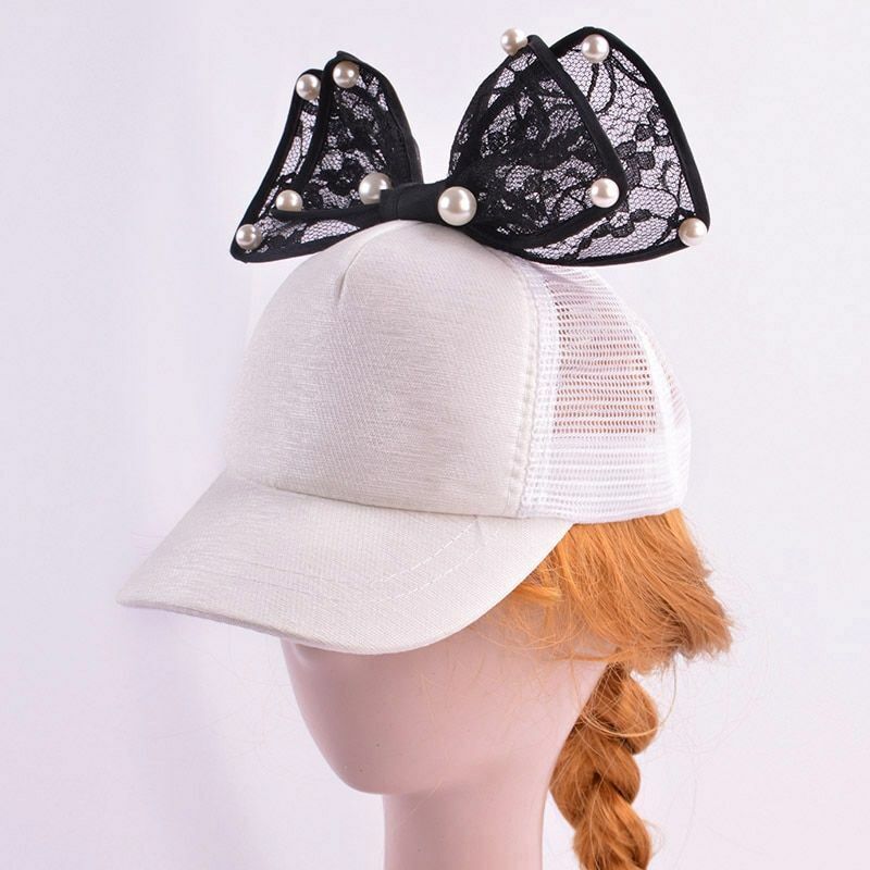 Baby Hats Spring Summer Girl Baseball Caps Glitter Rabbit Ear Pearl Sun Children