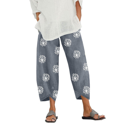 Trousers Pants Harem Elastic Waist Baggy Cotton Summer Linen Casual Wome /