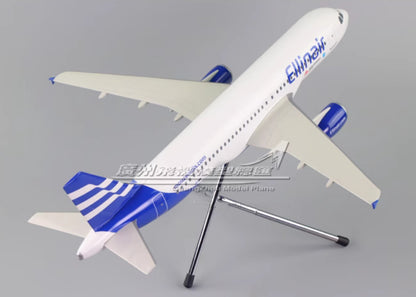 1:100 38CM Ellinair AIRBUS A320-200 Passenger Plane ABS Plastic Aircraft Model