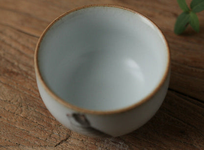 100cc Chinese Song Dynasty Antique Master Teacup Lu Yao Cat Ceramic Cup-