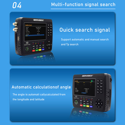 iBRAVEBOX V10 Finder TV Signal Finder -S//S2X H.265 Digital H8O0 Finder Max
