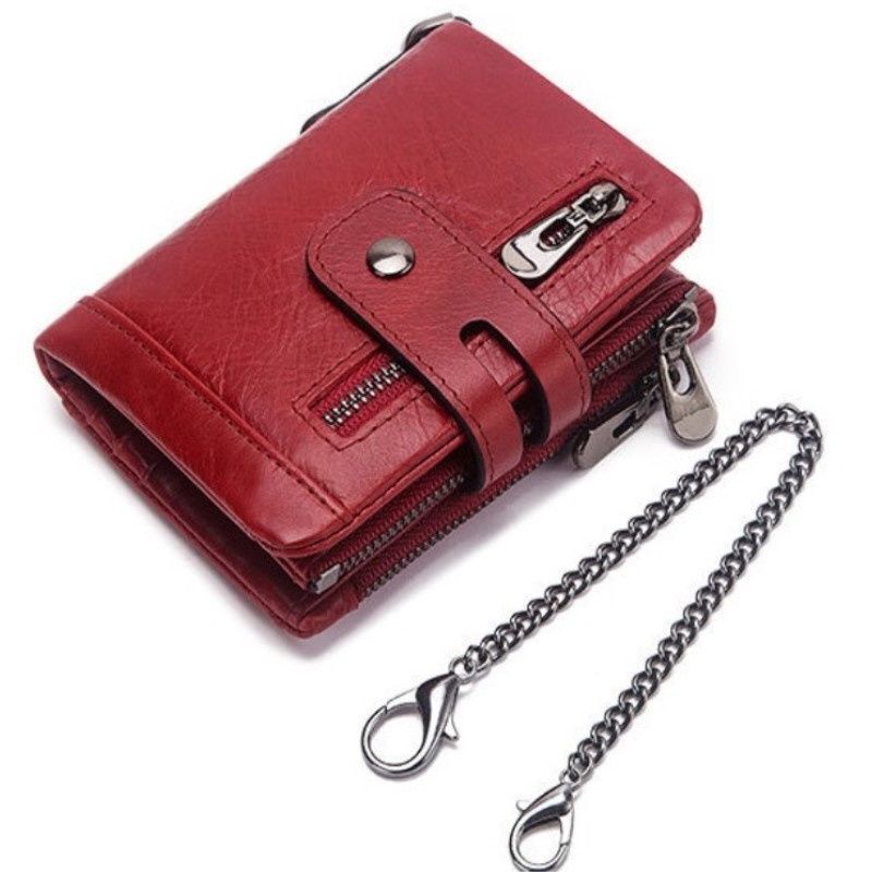 Wallet Genuine Leather Coin Purse Small Zipper Money Bag Mini Card Holder 1 PC