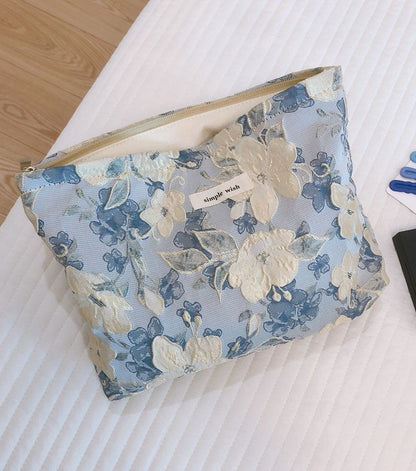 Romantic Cosmetic Bag Fabric Clutch Fresh Makeup Travel Organizer Storage Pouch