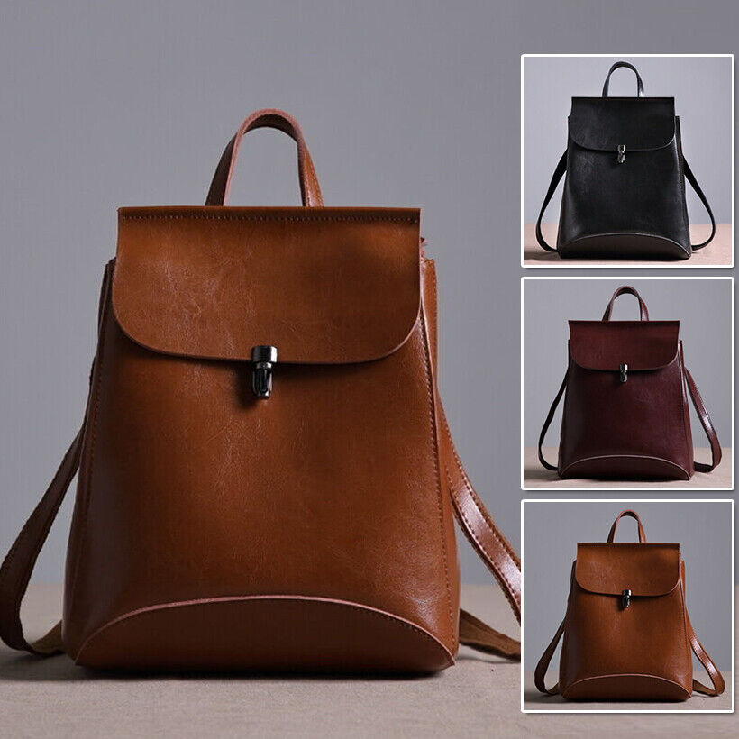 Convertible Small Real Leather Backpack Rucksack Shoulder Bag Purse Cute 2 Sizes