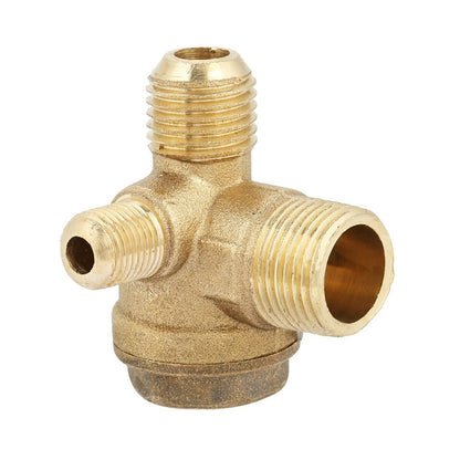 Heavy Duty Air Compressor Check Valve 90 Degree Brass M10xM14xPT3/8 Fitting Part