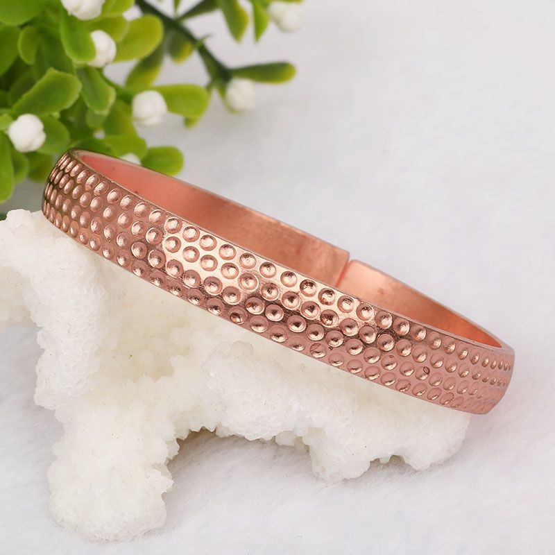 Pure Red Copper Handmade Engraved Bangle for Women