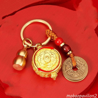 New Good Luck Keychain Feng Shui Amulet Medallion Safe Luck Pendant Key Chain