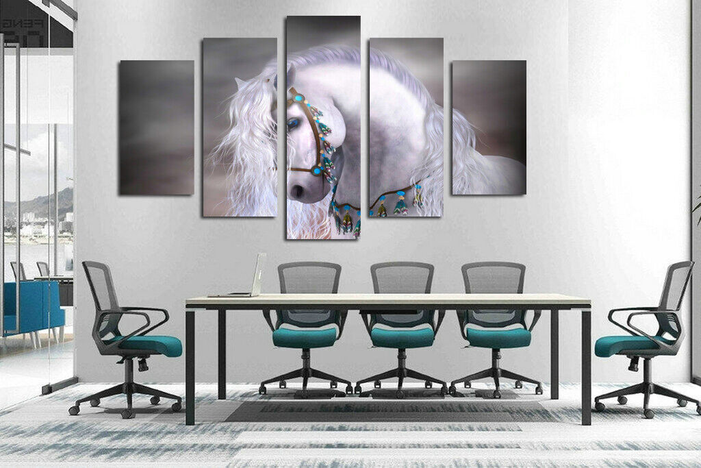Animals Horse Painting 5 Pieces Canvas Print Wall Art Picture Poster Home Decor