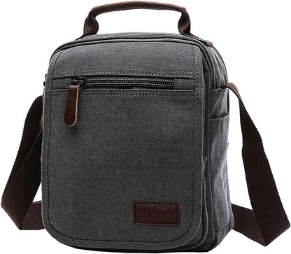 mygreen Small Canvas Crossbody Shoulder Bag Messenger Work Small, Gray