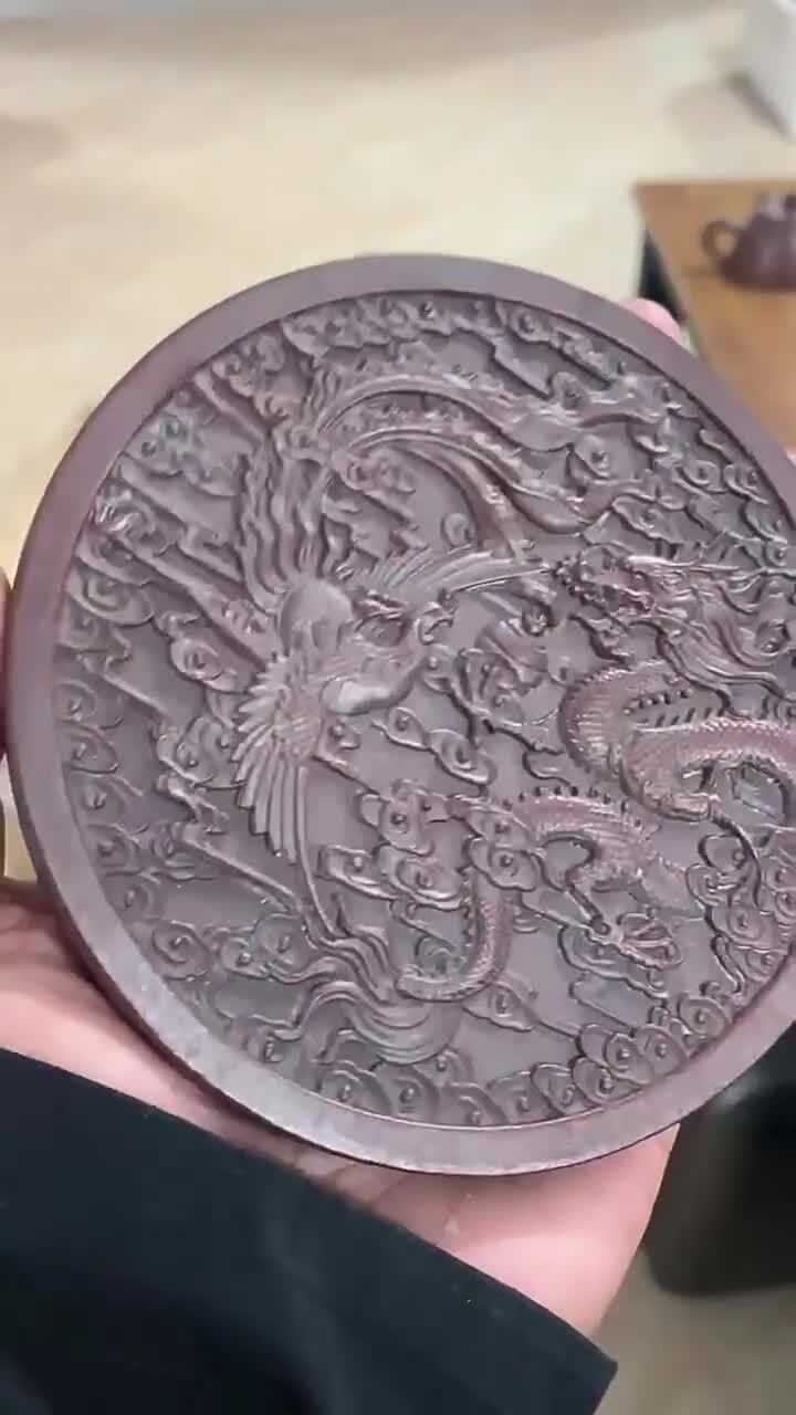 creative holder for tea pot yixing zisha purple clay round animal carved pot mat
