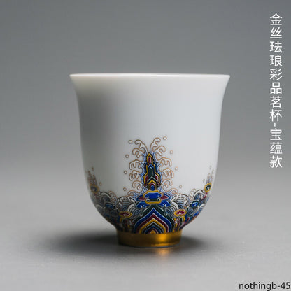 Tea Set Enamel Ceramic Cup Fair Teaware Kitchen Dining Bar Home Garden
