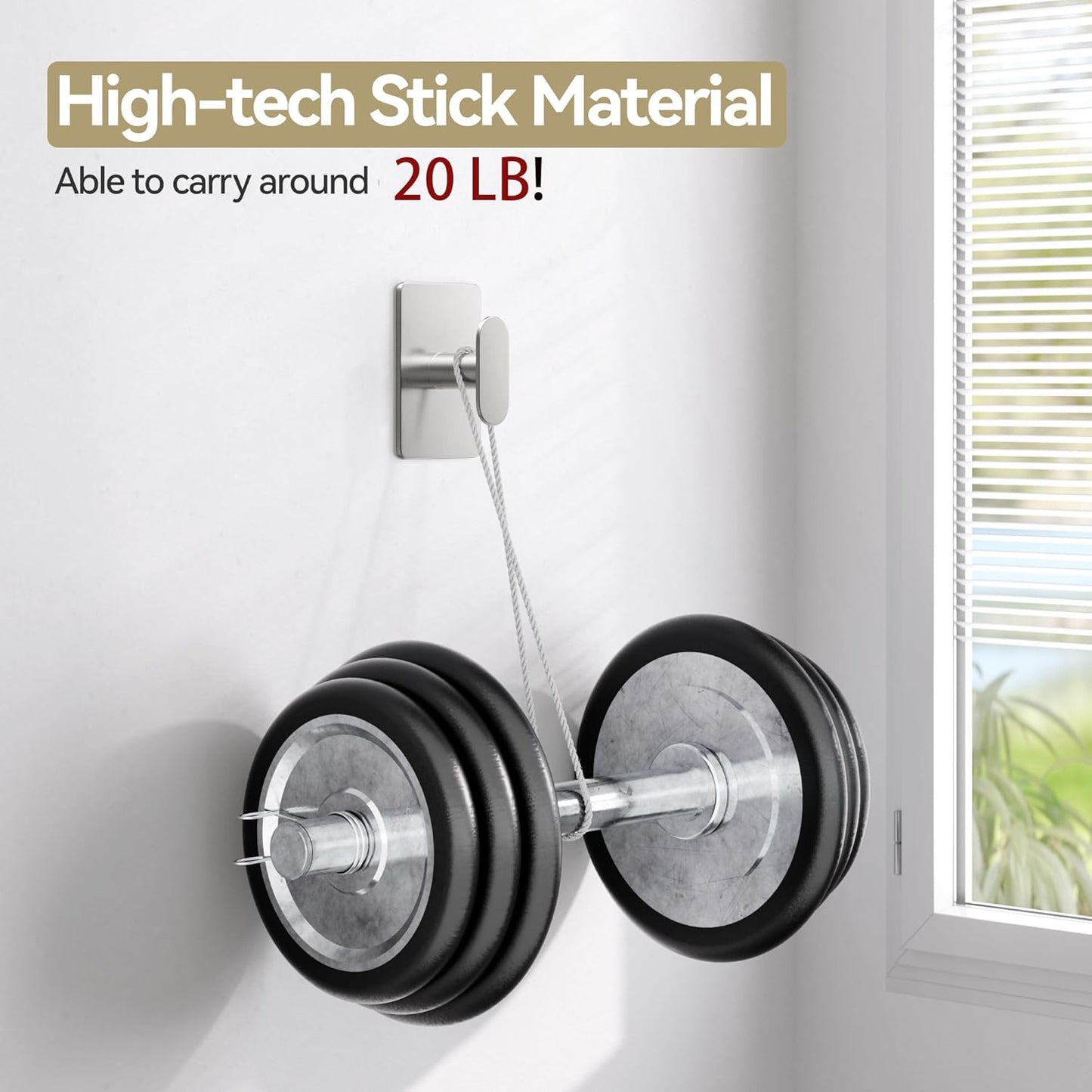 Adhesive Towel Hooks for Bathroom: 20LB Extra Strong Wall Hanger for Shower Kitc