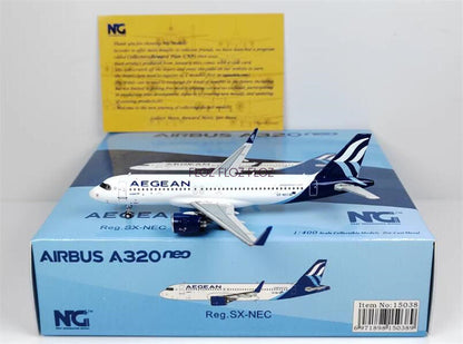 NG Models Aegean Airlines for Airbus A320 SX-NEC 1:400 Aircraft Pre-built Model