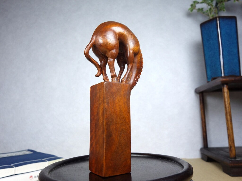 Chinese Natural Boxwood Hand carved Exquisite Horse Seals AE2688