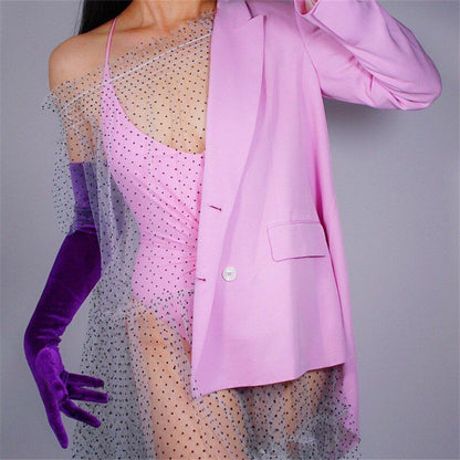 Fashion Velvet Gloves 22/40/50/60/70cm Long Opera Women Elastic Touchscreen Mitt