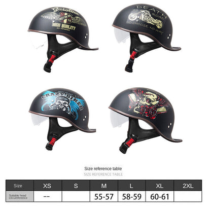 Fashion Helmet Retro Lightweight Open Face Motorcycle Helmet with Internal Visor