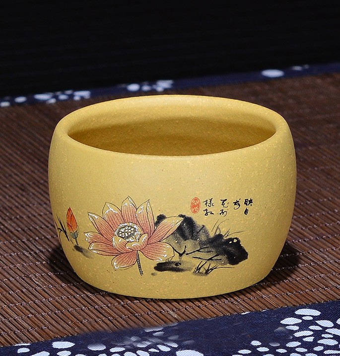 1pair 80ml Chinese Yixing Purple Clay Handmade Lotus Gongfu Tea Cup Tea Set