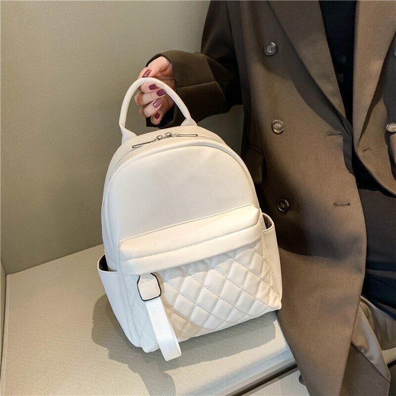 2023 Embroidered Backpack Women's PU Bag Multi-function Backpack