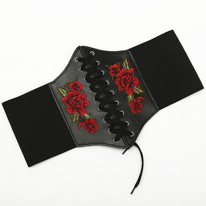 Women Corset Belt PU Leather Fashion Slimming Cummerbund Gothic Waistband Girdle