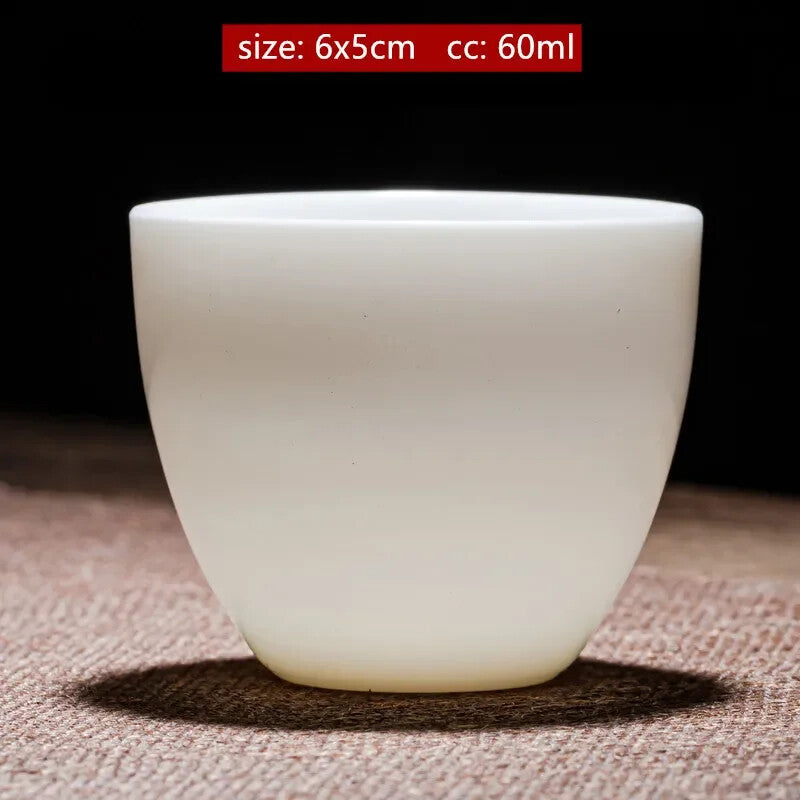New Chinese Ceramic Tea Cups White Porcelain Tea Set Portable Master Cup Teacup