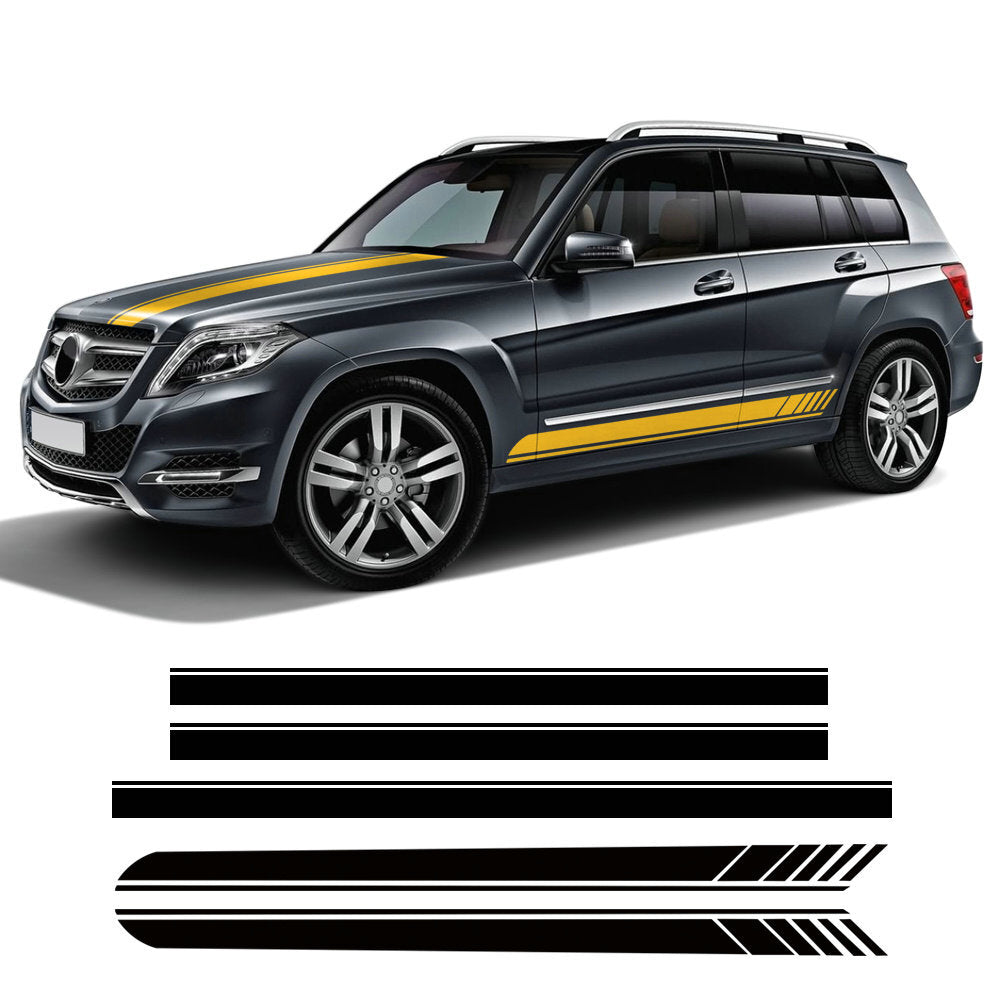 Racing Stripe Side Skirt Vinyl Decal Kit For Mercedes Benz All Model Car Sticker