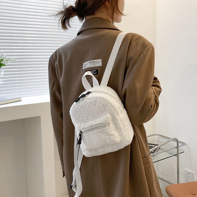 Kids Mini Backpack School Bag Shopping Shoulder Purse 18*21*11CM Polyester Khaki