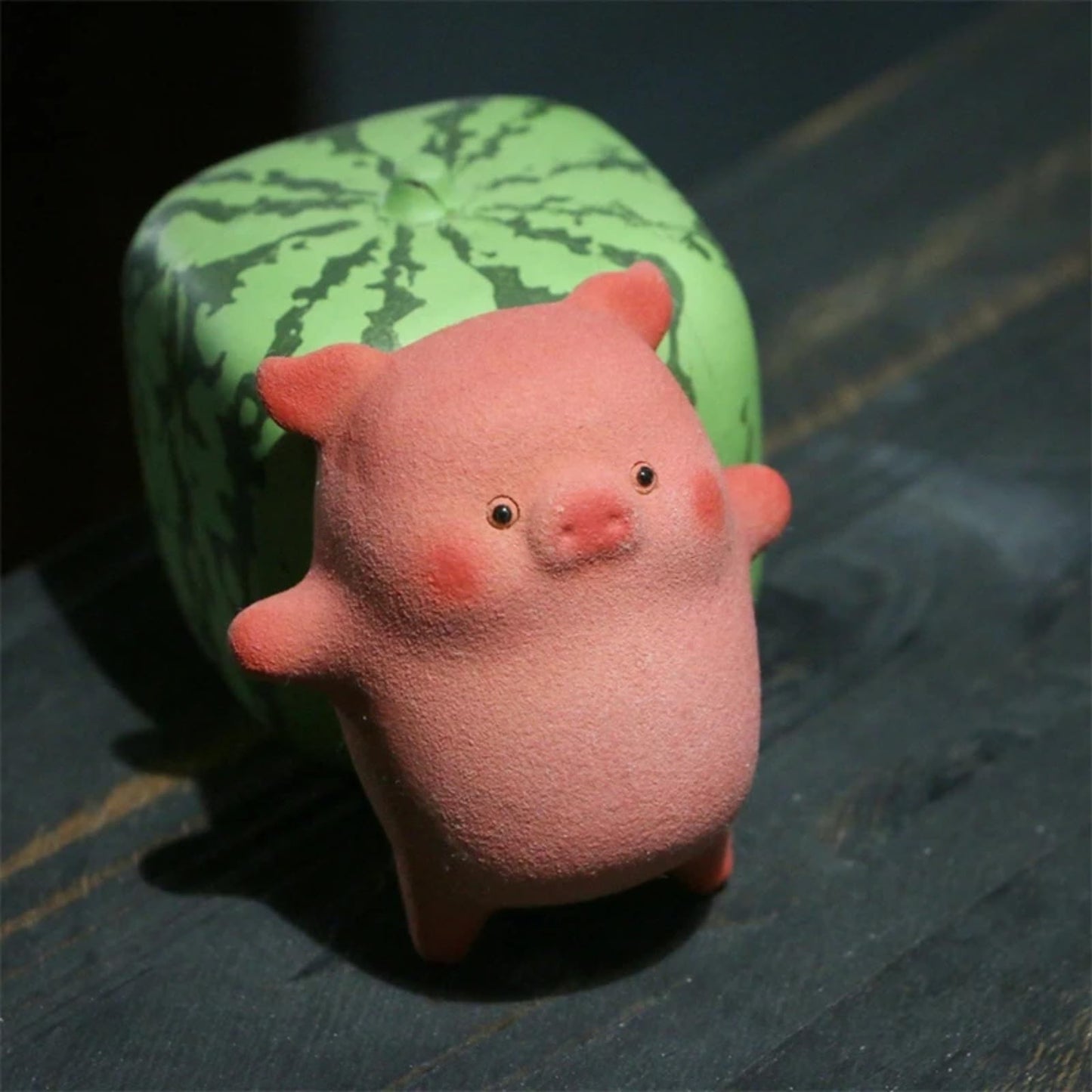 Little Pig Pink Purple Sands Tea Pet 5.5cm 2.2in Tea Tray Desktop Mini Decor