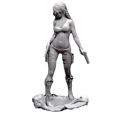 50mm resin figure model kit Double Gun Laura 3D Printing Unpainted Unassembled
