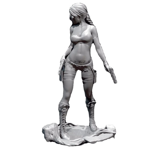 50mm resin figure model kit Double Gun Laura 3D Printing Unpainted Unassembled