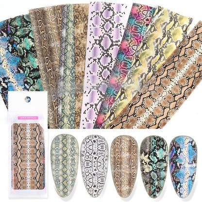 Nail Art 10Pcs Matte Metallic Foils Gold Silver Mirror Starry Paper Gel Stickers