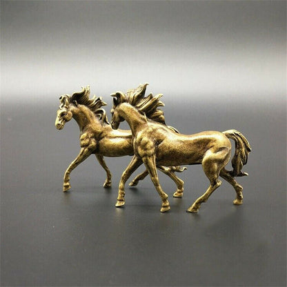 Solid Brass Horse Statue Ornament Collection Miniature Collectible Gift Decor